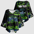 Personalized Canberra Raiders Kimono Sleeve Blouse Graffiti Grunge Abstract Urban Street Style Design