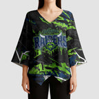 Personalized Canberra Raiders Kimono Sleeve Blouse Graffiti Grunge Abstract Urban Street Style Design