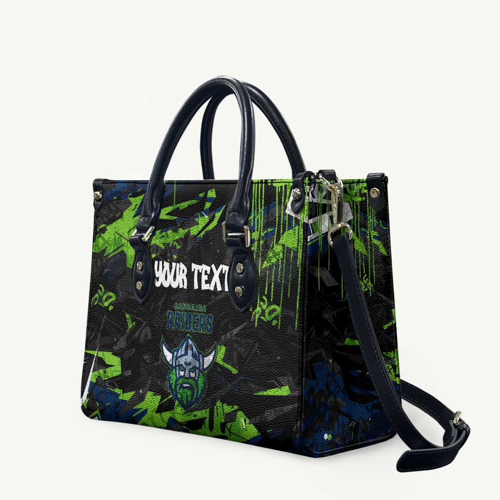 Personalized Canberra Raiders Leather Bag Graffiti Grunge Abstract Urban Street Style Design