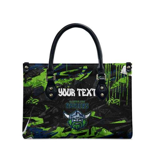 Personalized Canberra Raiders Leather Bag Graffiti Grunge Abstract Urban Street Style Design