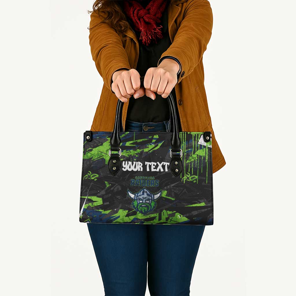 Personalized Canberra Raiders Leather Bag Graffiti Grunge Abstract Urban Street Style Design