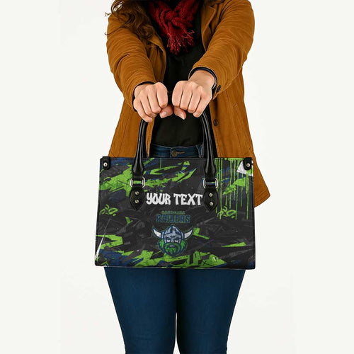 Personalized Canberra Raiders Leather Bag Graffiti Grunge Abstract Urban Street Style Design