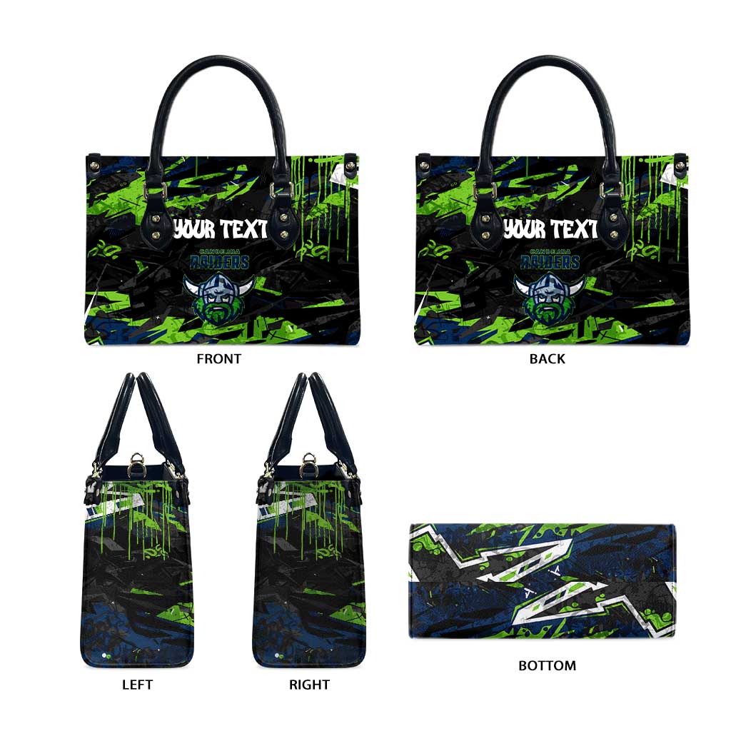 Personalized Canberra Raiders Leather Bag Graffiti Grunge Abstract Urban Street Style Design