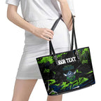 Personalized Canberra Raiders Leather Tote Bag Graffiti Grunge Abstract Urban Street Style Design