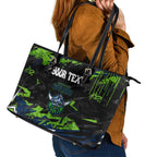 Personalized Canberra Raiders Leather Tote Bag Graffiti Grunge Abstract Urban Street Style Design