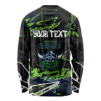 Personalized Canberra Raiders Long Sleeve Shirt Graffiti Grunge Abstract Urban Street Style Design