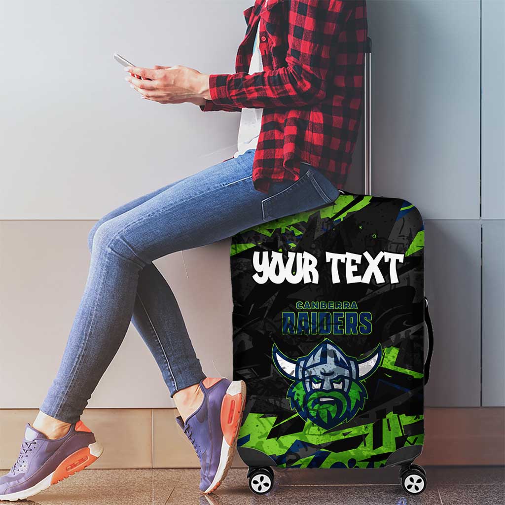 Personalized Canberra Raiders Luggage Cover Graffiti Grunge Abstract Urban Street Style Design