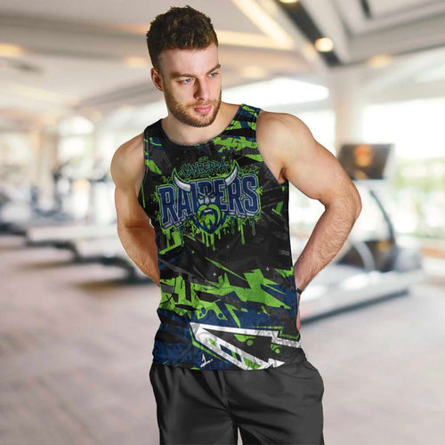 Personalized Canberra Raiders Men Tank Top Graffiti Grunge Abstract Urban Street Style Design