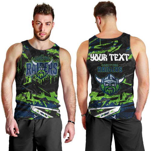 Personalized Canberra Raiders Men Tank Top Graffiti Grunge Abstract Urban Street Style Design