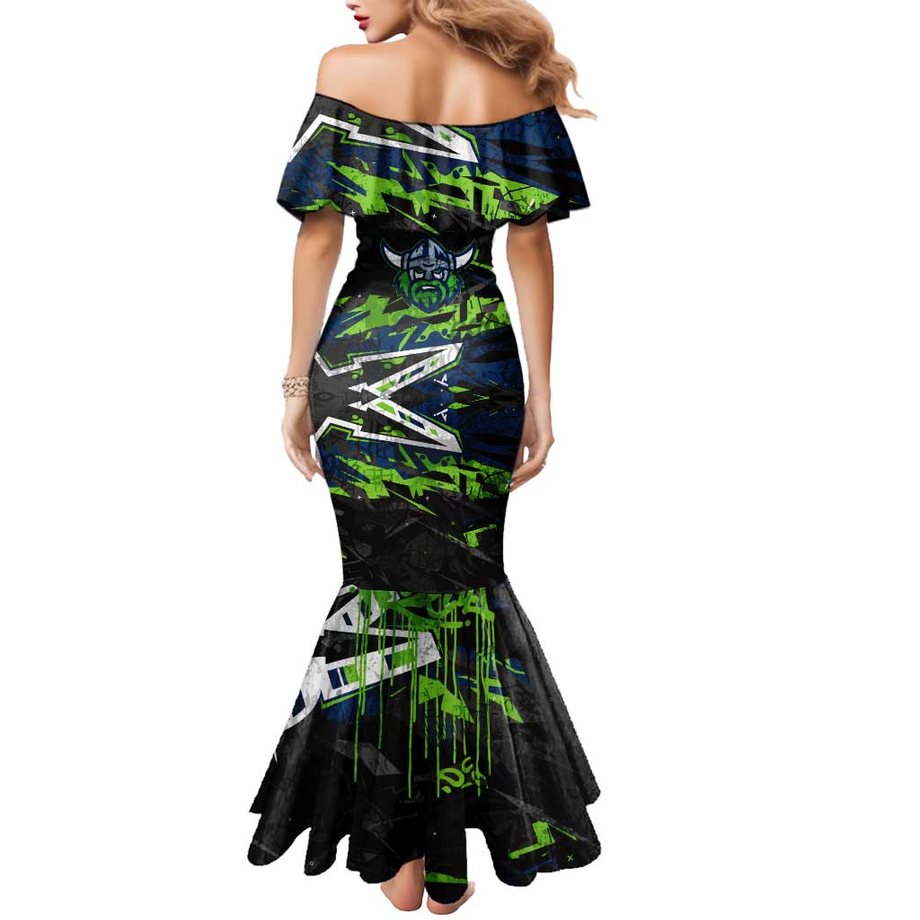 Personalized Canberra Raiders Mermaid Dress Graffiti Grunge Abstract Urban Street Style Design