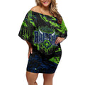 Personalized Canberra Raiders Off Shoulder Short Dress Graffiti Grunge Abstract Urban Street Style Design