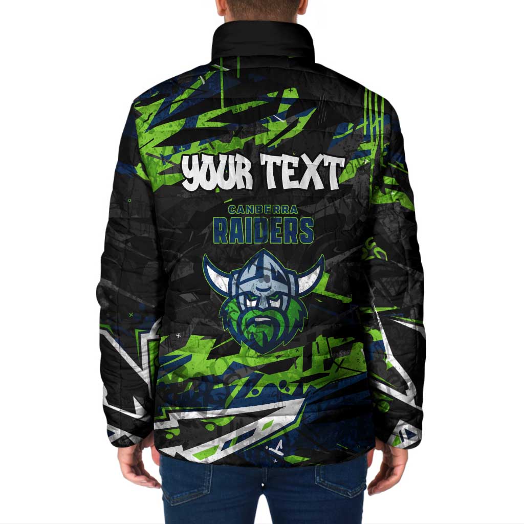 Personalized Canberra Raiders Padded Jacket Graffiti Grunge Abstract Urban Street Style Design