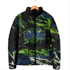 Personalized Canberra Raiders Padded Jacket Graffiti Grunge Abstract Urban Street Style Design
