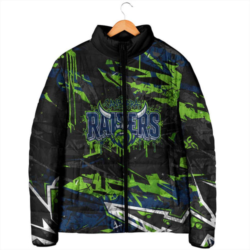 Personalized Canberra Raiders Padded Jacket Graffiti Grunge Abstract Urban Street Style Design