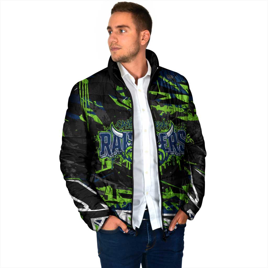 Personalized Canberra Raiders Padded Jacket Graffiti Grunge Abstract Urban Street Style Design