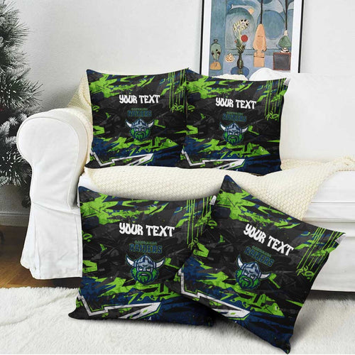 Personalized Canberra Raiders Pillow Cover Graffiti Grunge Abstract Urban Street Style Design