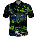 Personalized Canberra Raiders Polo Shirt Graffiti Grunge Abstract Urban Street Style Design