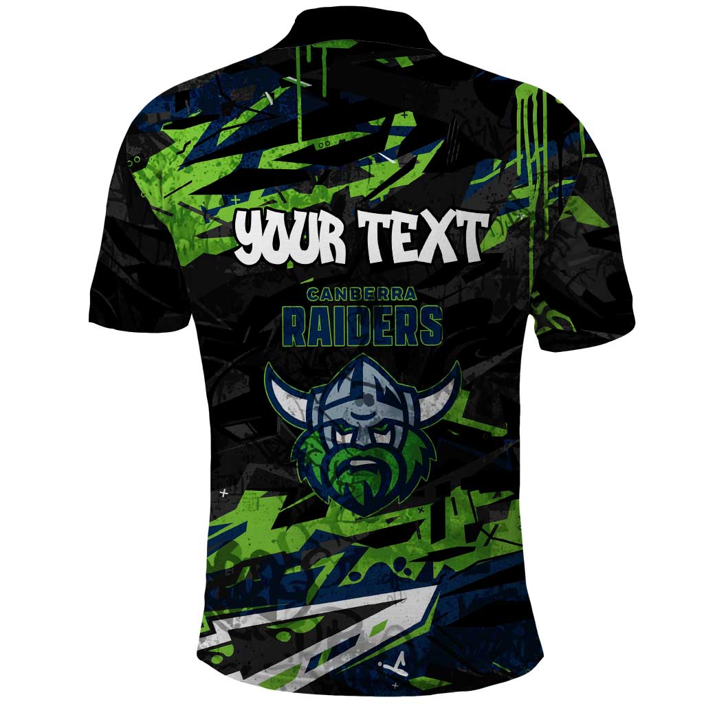 Personalized Canberra Raiders Polo Shirt Graffiti Grunge Abstract Urban Street Style Design