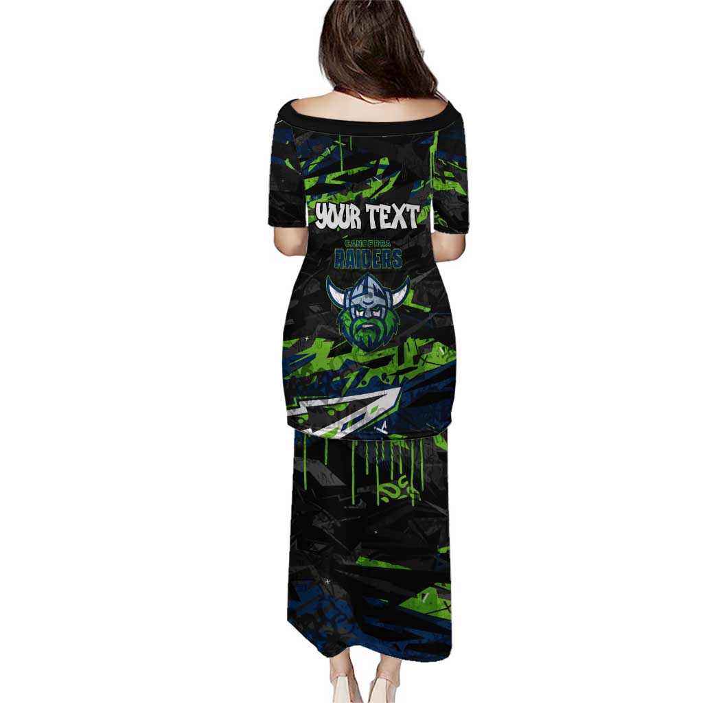 Personalized Canberra Raiders Puletasi Graffiti Grunge Abstract Urban Street Style Design