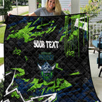 Personalized Canberra Raiders Quilt Graffiti Grunge Abstract Urban Street Style Design