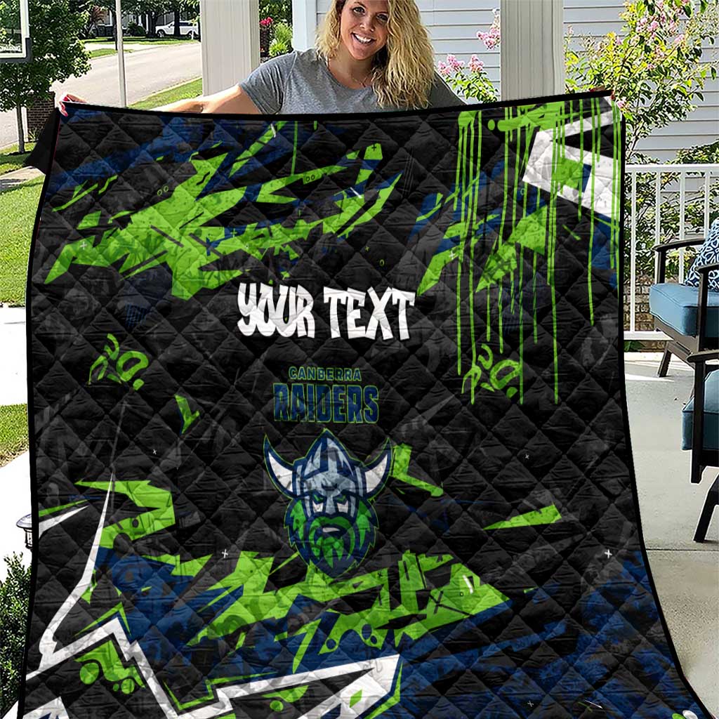 Personalized Canberra Raiders Quilt Graffiti Grunge Abstract Urban Street Style Design
