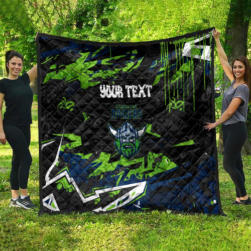 Personalized Canberra Raiders Quilt Graffiti Grunge Abstract Urban Street Style Design