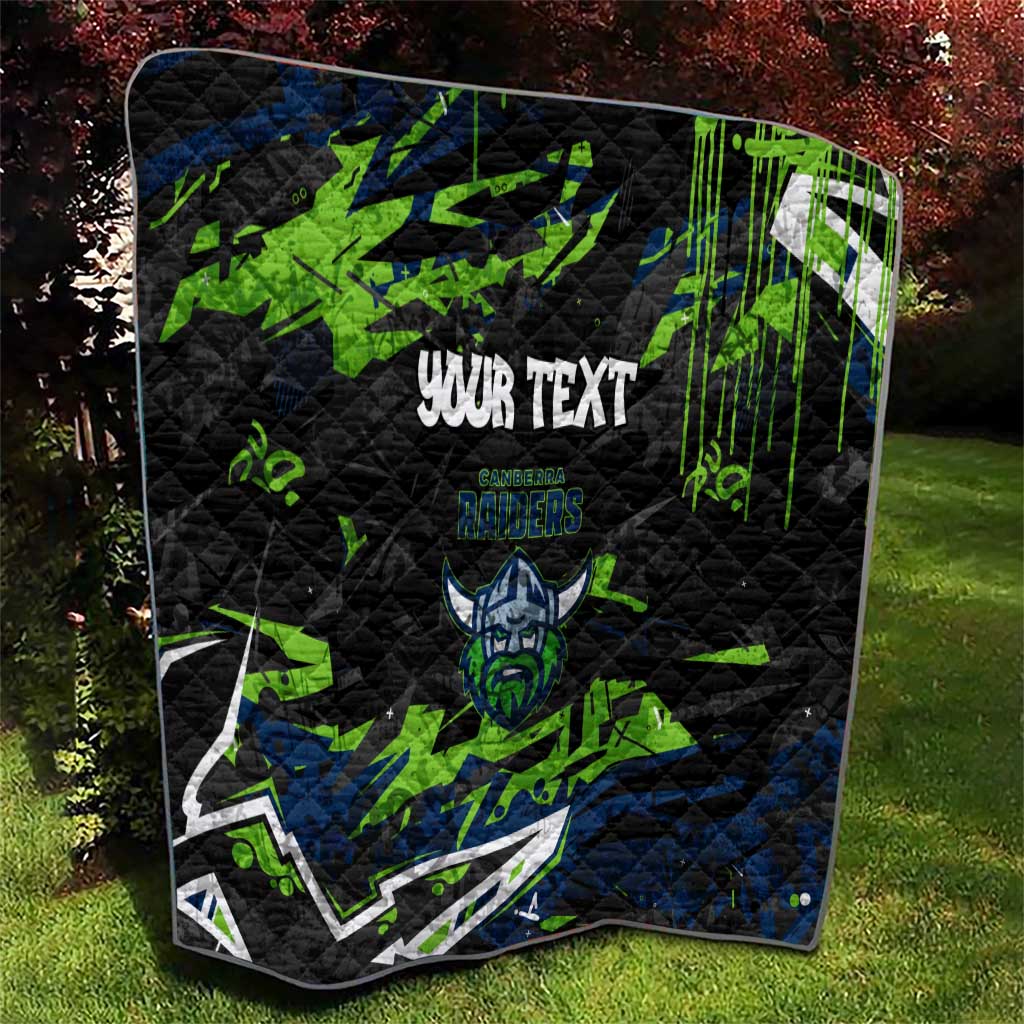 Personalized Canberra Raiders Quilt Graffiti Grunge Abstract Urban Street Style Design