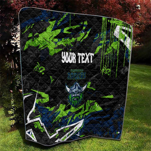 Personalized Canberra Raiders Quilt Graffiti Grunge Abstract Urban Street Style Design