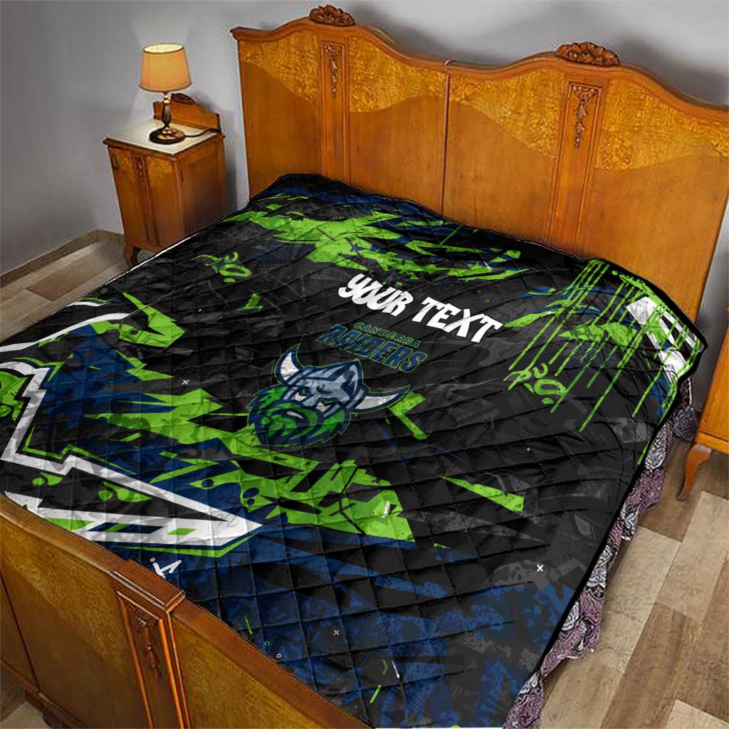 Personalized Canberra Raiders Quilt Graffiti Grunge Abstract Urban Street Style Design