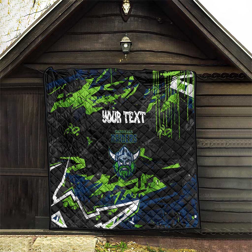 Personalized Canberra Raiders Quilt Graffiti Grunge Abstract Urban Street Style Design