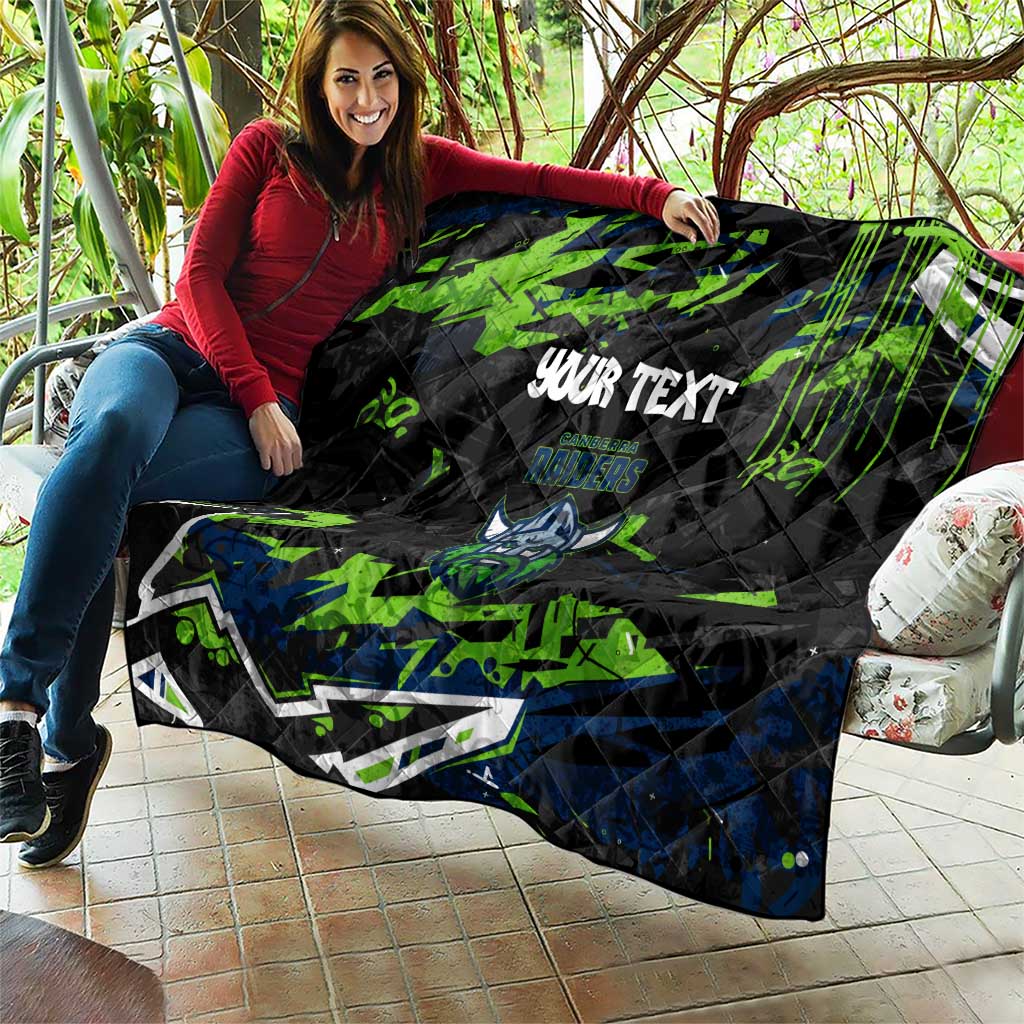 Personalized Canberra Raiders Quilt Graffiti Grunge Abstract Urban Street Style Design