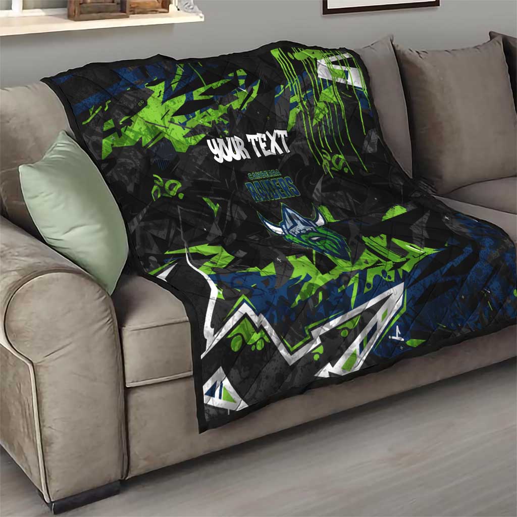 Personalized Canberra Raiders Quilt Graffiti Grunge Abstract Urban Street Style Design