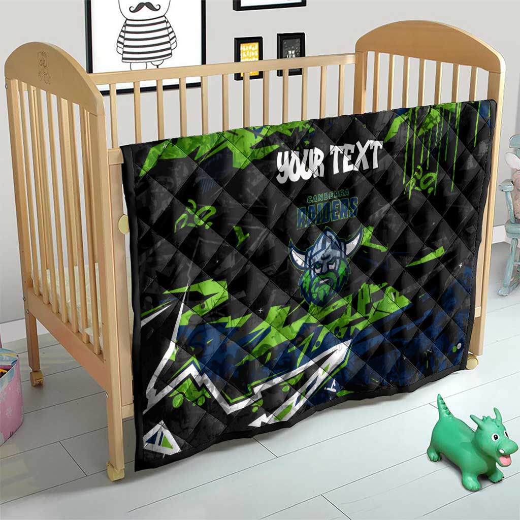 Personalized Canberra Raiders Quilt Graffiti Grunge Abstract Urban Street Style Design