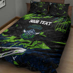 Personalized Canberra Raiders Quilt Bed Set Graffiti Grunge Abstract Urban Street Style Design