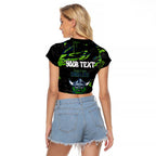 Personalized Canberra Raiders Raglan Cropped T Shirt Graffiti Grunge Abstract Urban Street Style Design