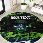 Personalized Canberra Raiders Round Carpet Graffiti Grunge Abstract Urban Street Style Design