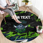 Personalized Canberra Raiders Round Carpet Graffiti Grunge Abstract Urban Street Style Design