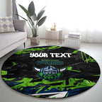 Personalized Canberra Raiders Round Carpet Graffiti Grunge Abstract Urban Street Style Design