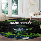 Personalized Canberra Raiders Round Carpet Graffiti Grunge Abstract Urban Street Style Design