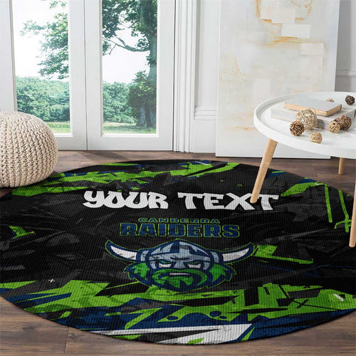 Personalized Canberra Raiders Round Carpet Graffiti Grunge Abstract Urban Street Style Design