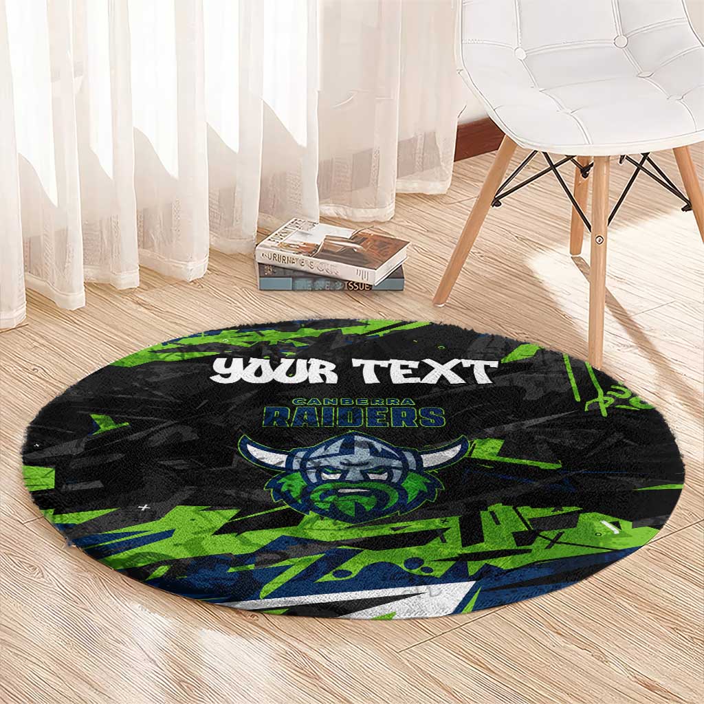 Personalized Canberra Raiders Round Carpet Graffiti Grunge Abstract Urban Street Style Design