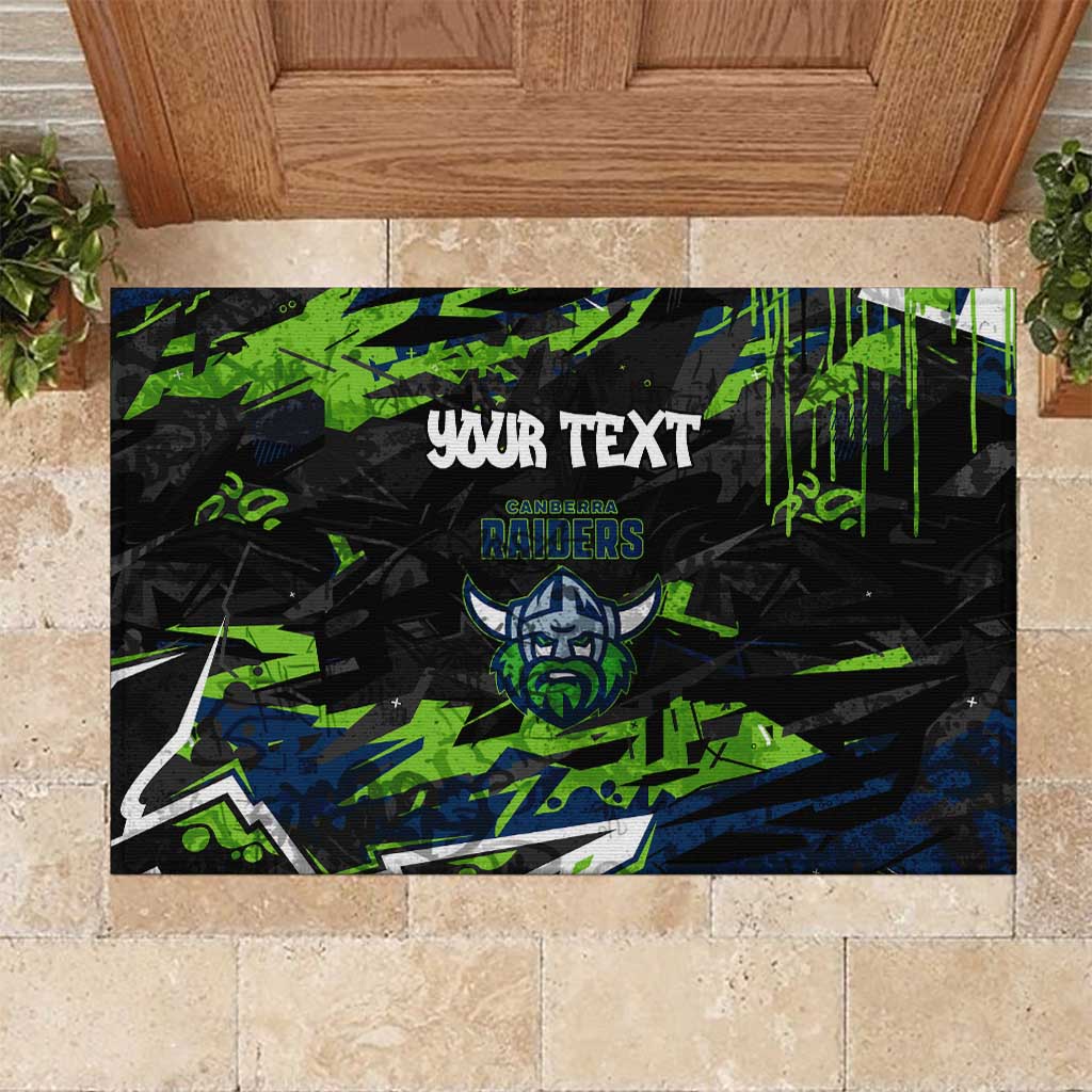 Personalized Canberra Raiders Rubber Doormat Graffiti Grunge Abstract Urban Street Style Design