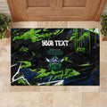 Personalized Canberra Raiders Rubber Doormat Graffiti Grunge Abstract Urban Street Style Design