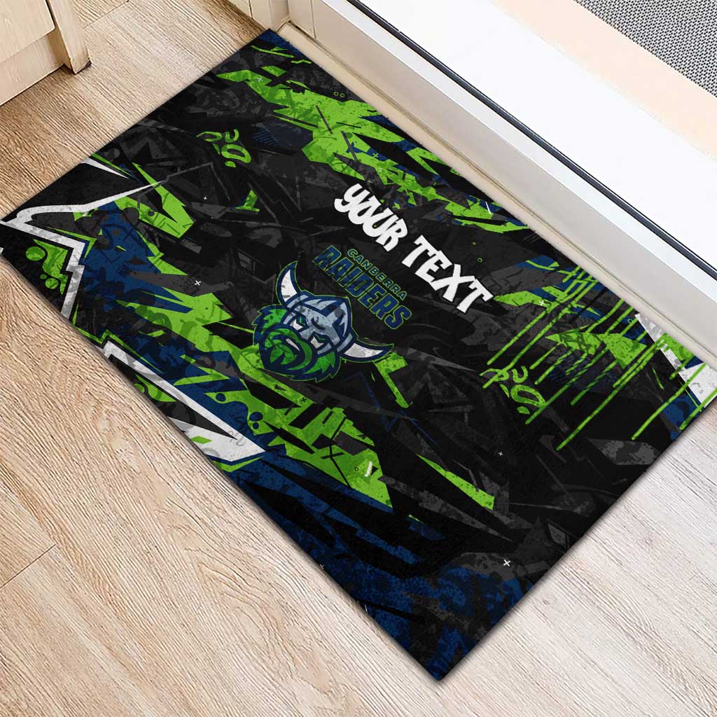 Personalized Canberra Raiders Rubber Doormat Graffiti Grunge Abstract Urban Street Style Design