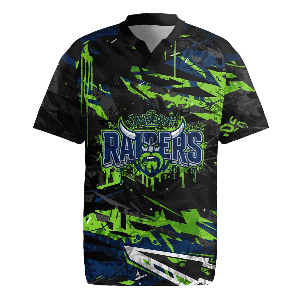 Personalized Canberra Raiders Rugby Jersey Graffiti Grunge Abstract Urban Street Style Design