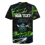 Personalized Canberra Raiders Rugby Jersey Graffiti Grunge Abstract Urban Street Style Design