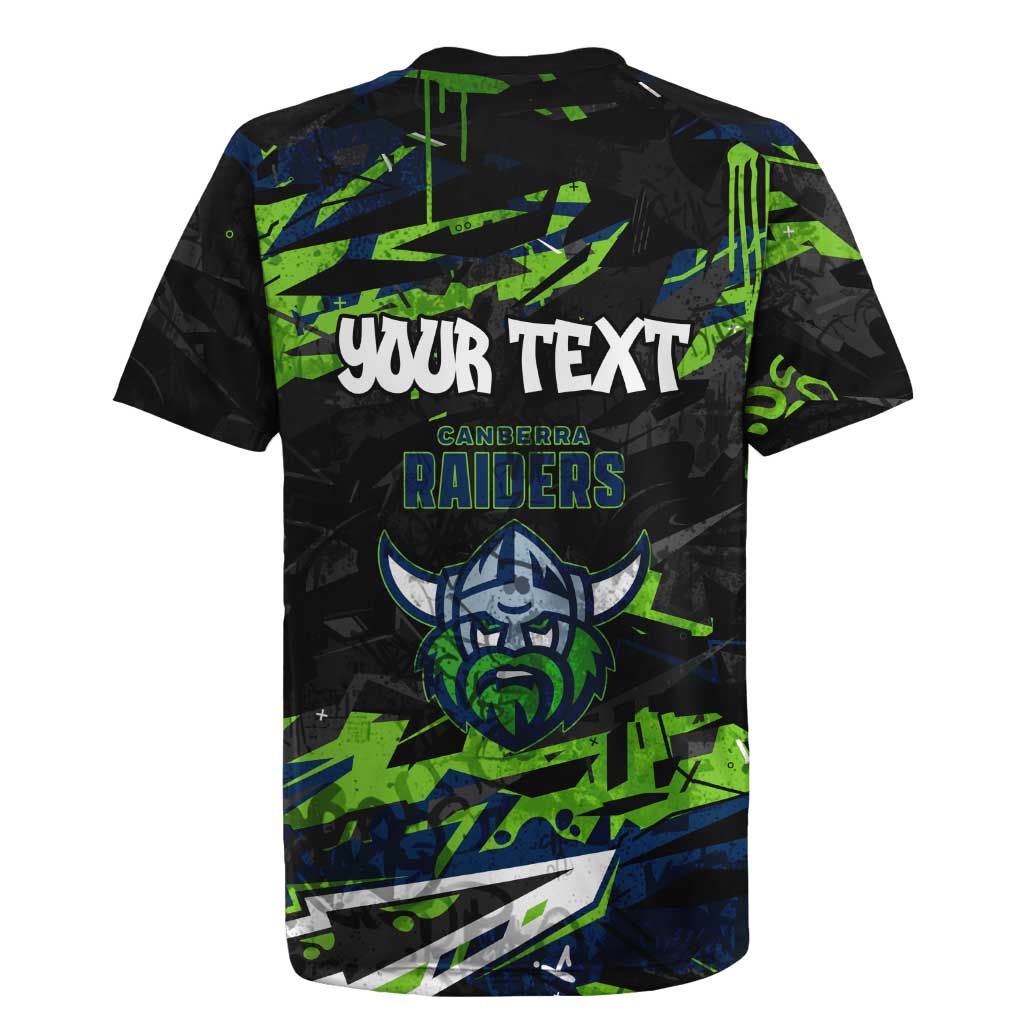Personalized Canberra Raiders Rugby Jersey Graffiti Grunge Abstract Urban Street Style Design