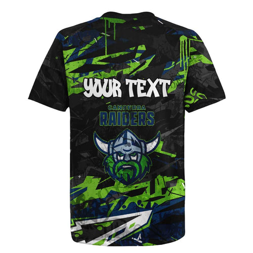 Personalized Canberra Raiders Rugby Jersey Graffiti Grunge Abstract Urban Street Style Design
