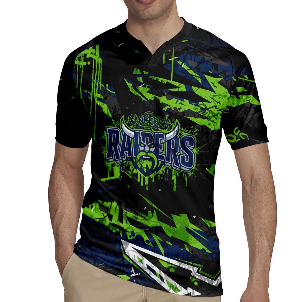 Personalized Canberra Raiders Rugby Jersey Graffiti Grunge Abstract Urban Street Style Design