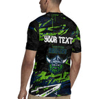 Personalized Canberra Raiders Rugby Jersey Graffiti Grunge Abstract Urban Street Style Design